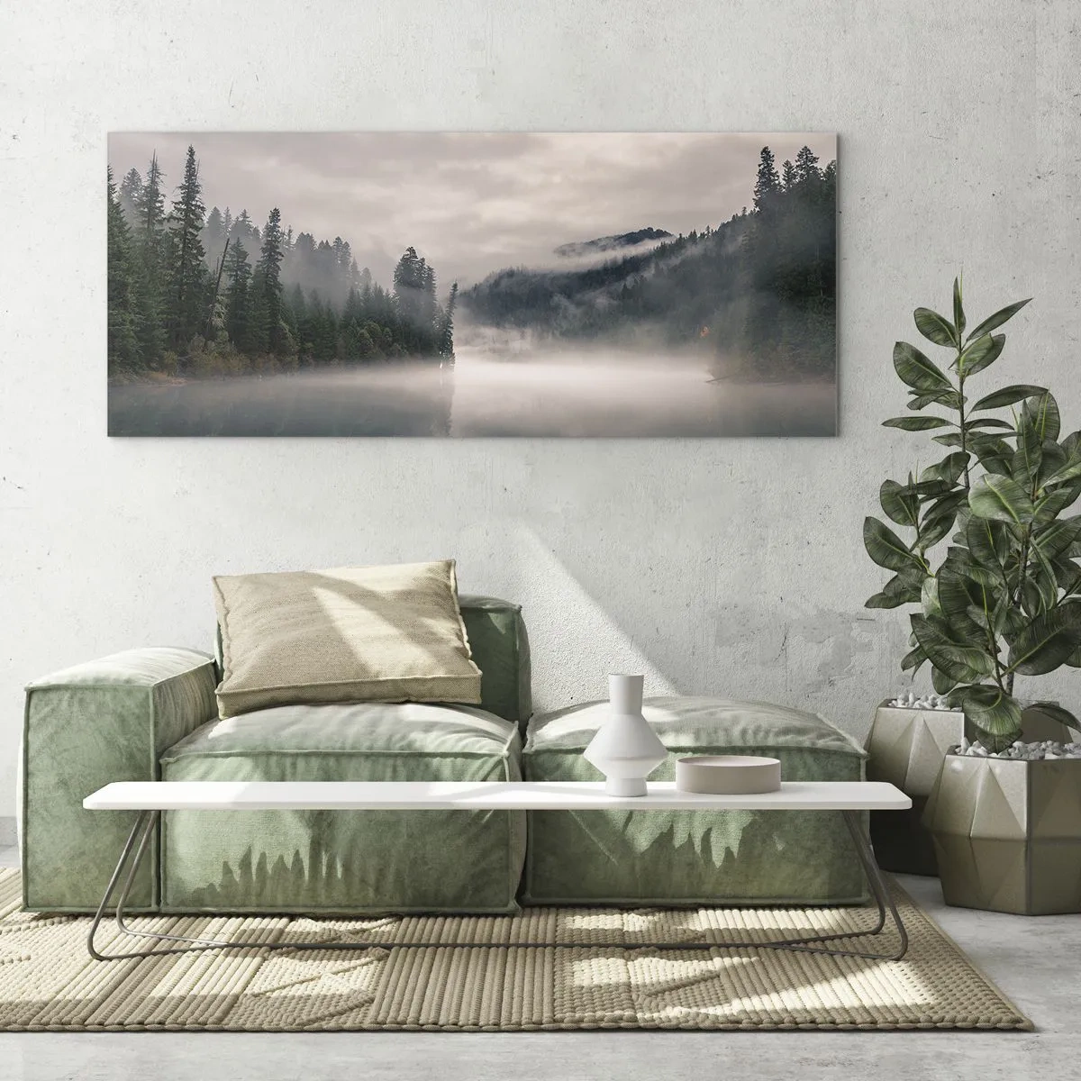 Obraz na szkle - W zadumie, we mgle - 100x40 cm
