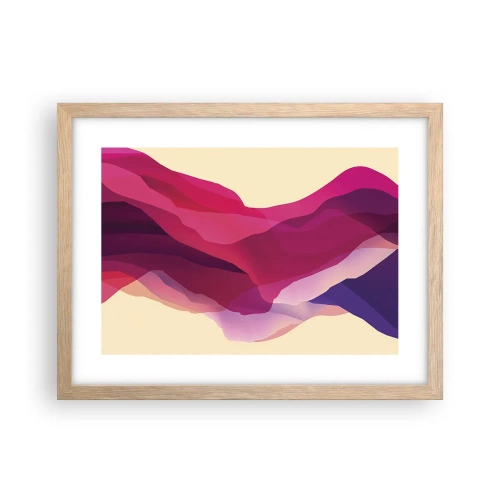 Plakat w ramie jasny dąb - Fale purpury - 40x30 cm