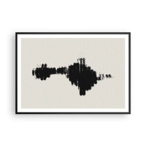 Plakat w czarnej ramie - Abstrakcyjny motyw przypominający falę dźwiękową w minimalistycznym stylu - 100x70cm - Drgania wyobraźni - Nowoczesna dekoracja ścienna do salonu i sypialni ARTTOR