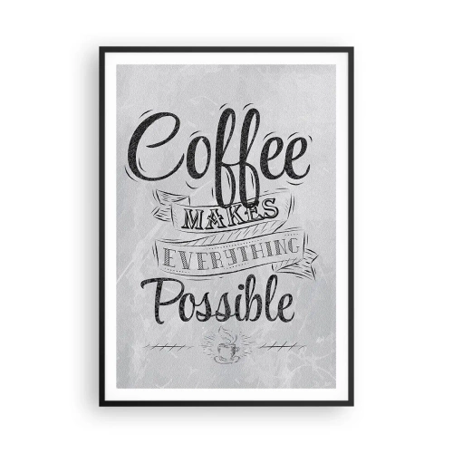 Plakat w czarnej ramie - Jak tu nie kochać kawy - 70x100 cm