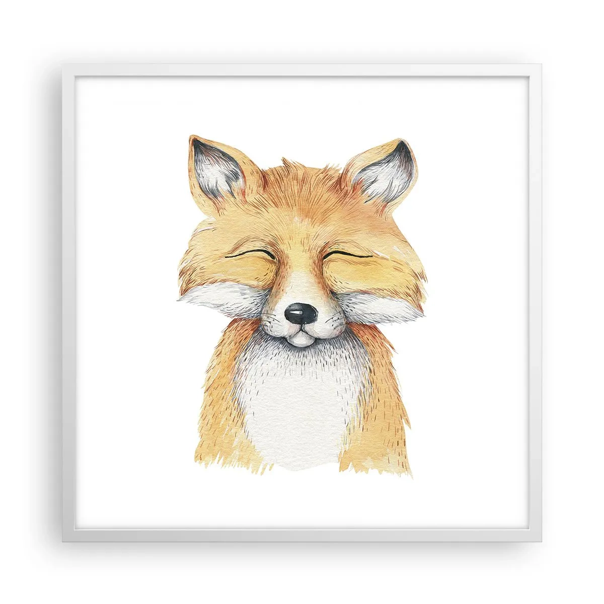 Plakat w białej ramie - Lisie humory - 60x60 cm