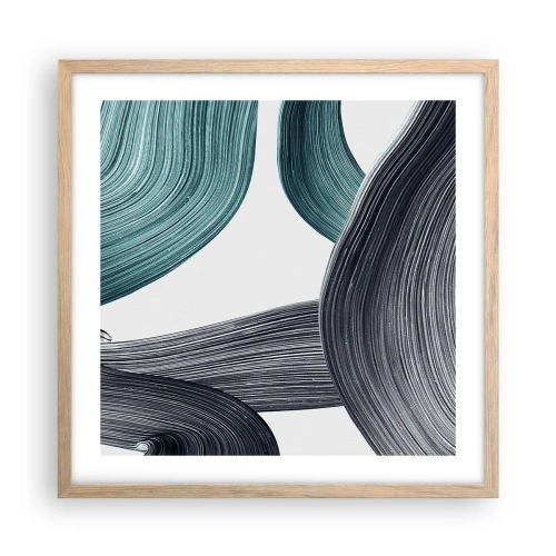 Plakat w ramie jasny dąb - Szmaragdowe i czarne szlaki - 50x50 cm