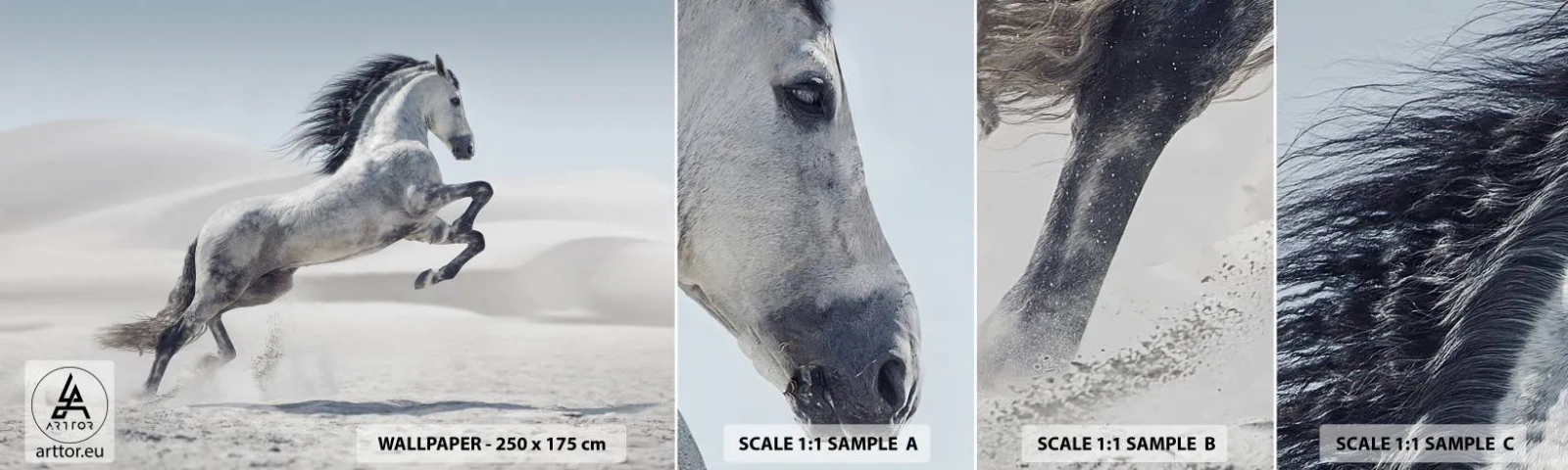 Fototapeta Próbka Samoprzylepna Deluxe Sticker - Arabski książę - Zwierzęta, Koń, Koń W Galopie - 100x30 cm