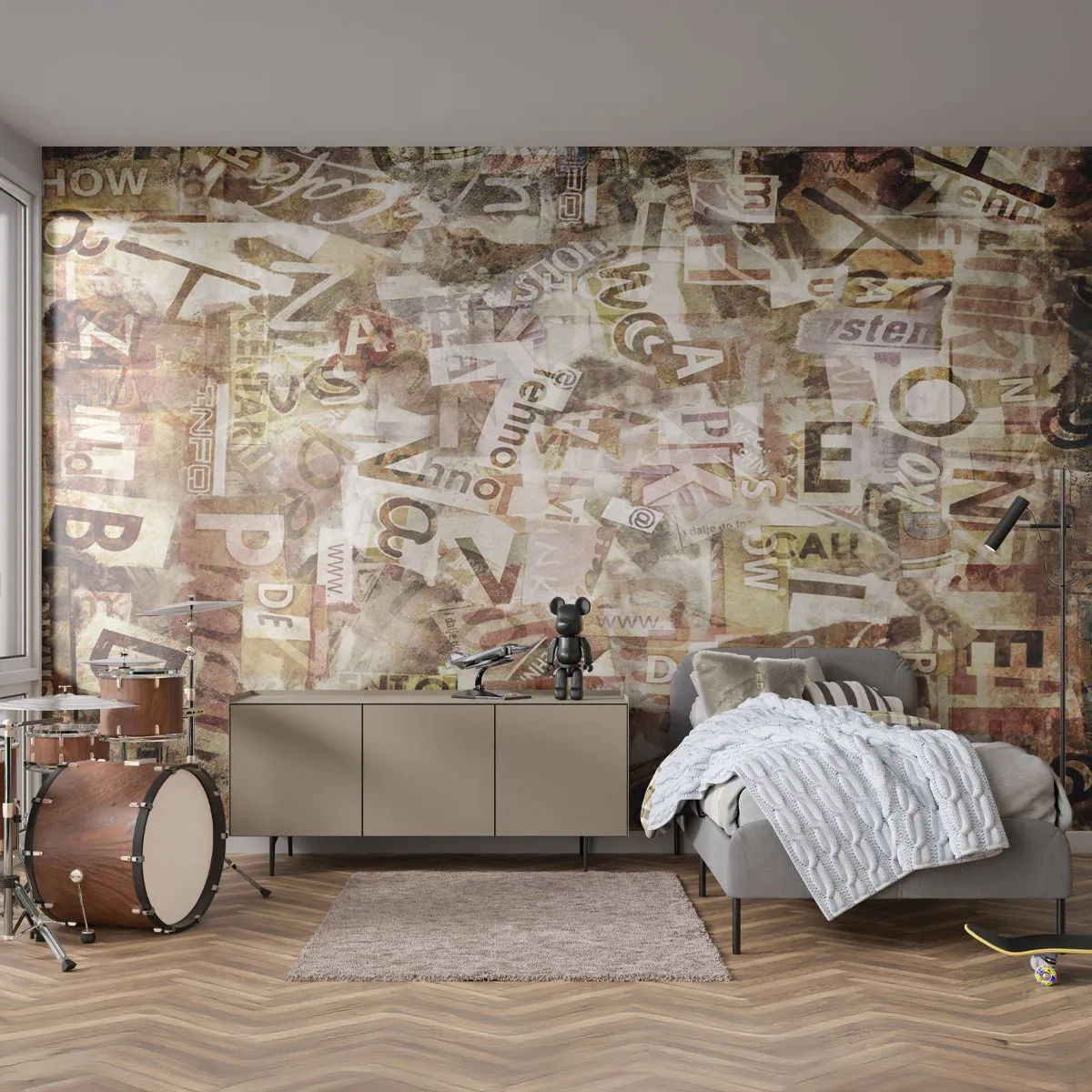 Fototapeta Standard Eco - Zjednoliterzam paplomanię - Graffiti, Mural, Sztuka - 500x350 cm