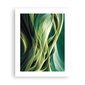 Plakat - Abstrakcyjna gra w zielone - 40x50 cm