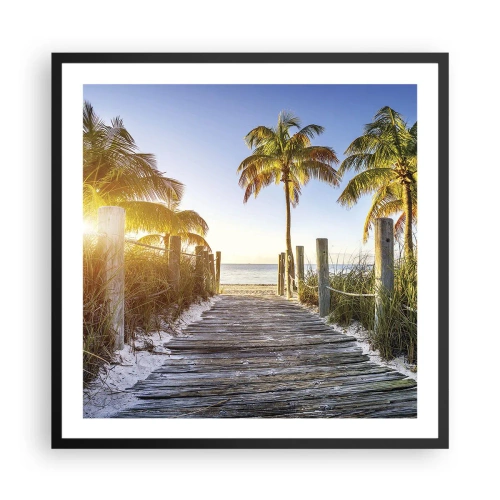Plakat w czarnej ramie - Prosto do raju - 60x60 cm