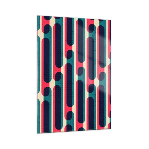Obraz na szkle - Abstrakcyjne linie w stylu retro - 50x70cm - W głąb i do przodu - Nowoczesna dekoracja ścienna do salonu, kuchni i sypialni ARTTOR