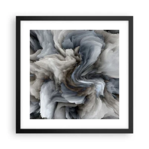 Plakat w czarnej ramie - Kamień i kwiat - 40x40 cm