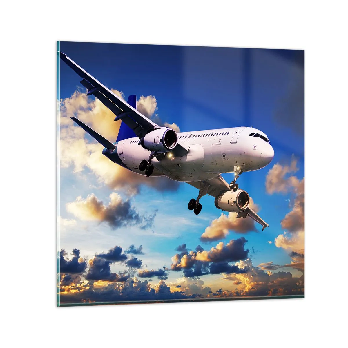 Obraz na szkle - Podróż w bieli i błękicie - 50x50 cm