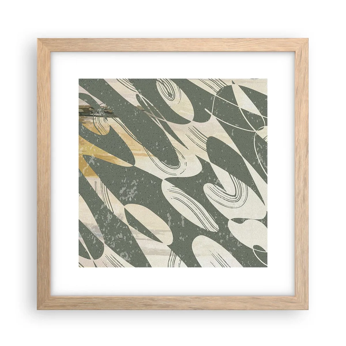 Plakat w ramie jasny dąb - Abstrakcja zrytmizowana - 30x30 cm