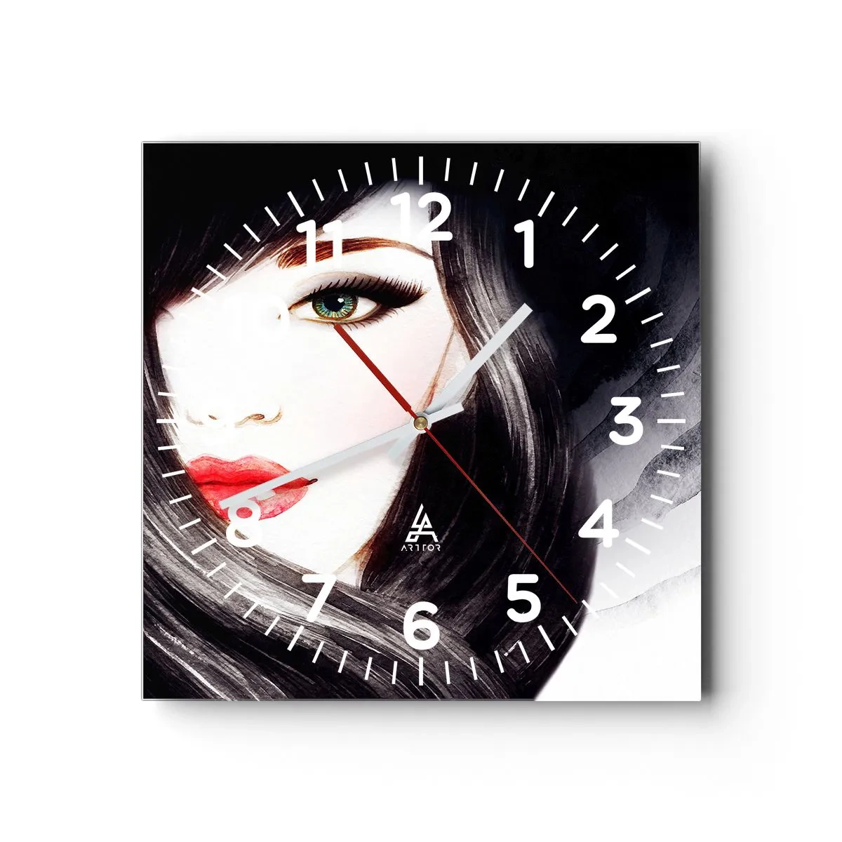 Zegar ścienny - Szafirowe spojrzenie - 30x30 cm