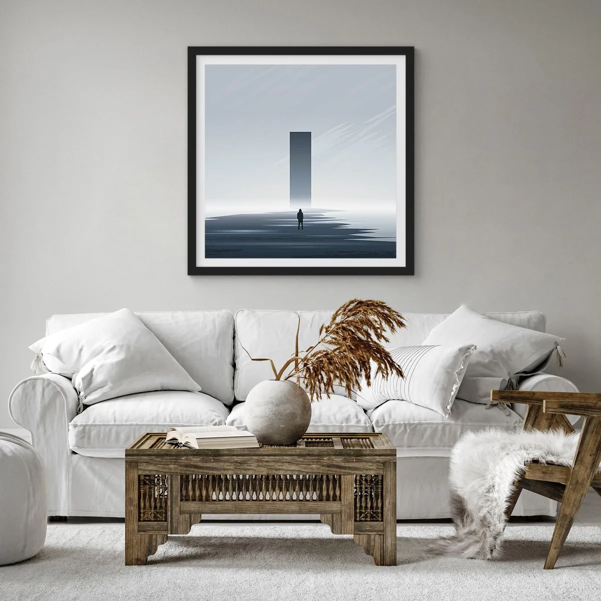 Plakat w czarnej ramie - Szansa czy zagrożenie? - 60x60 cm