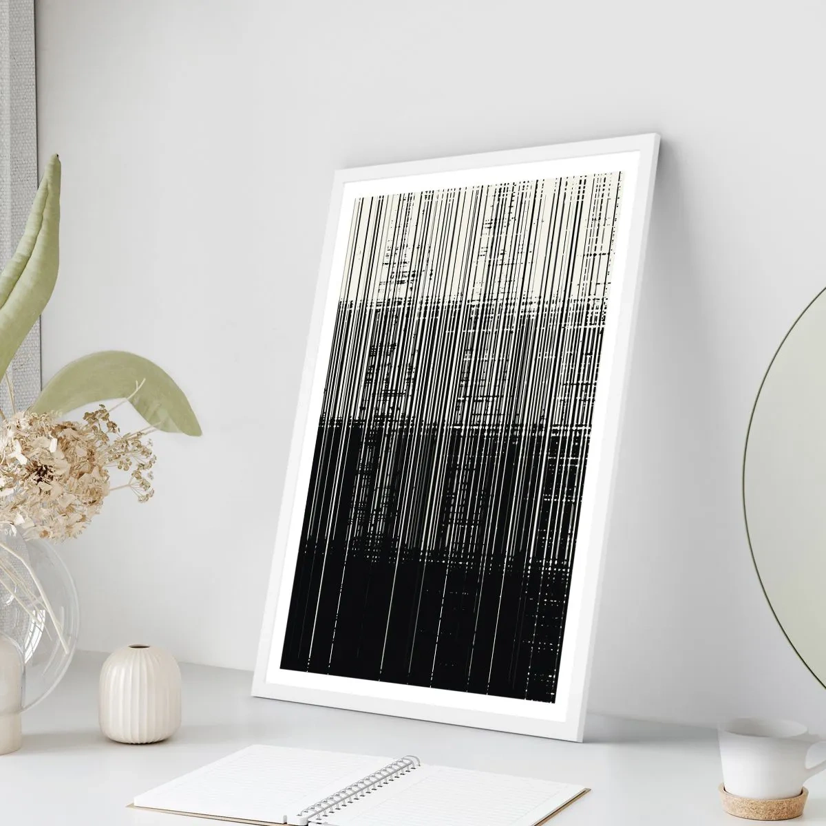Plakat w białej ramie - Fale i drgania - 50x70 cm
