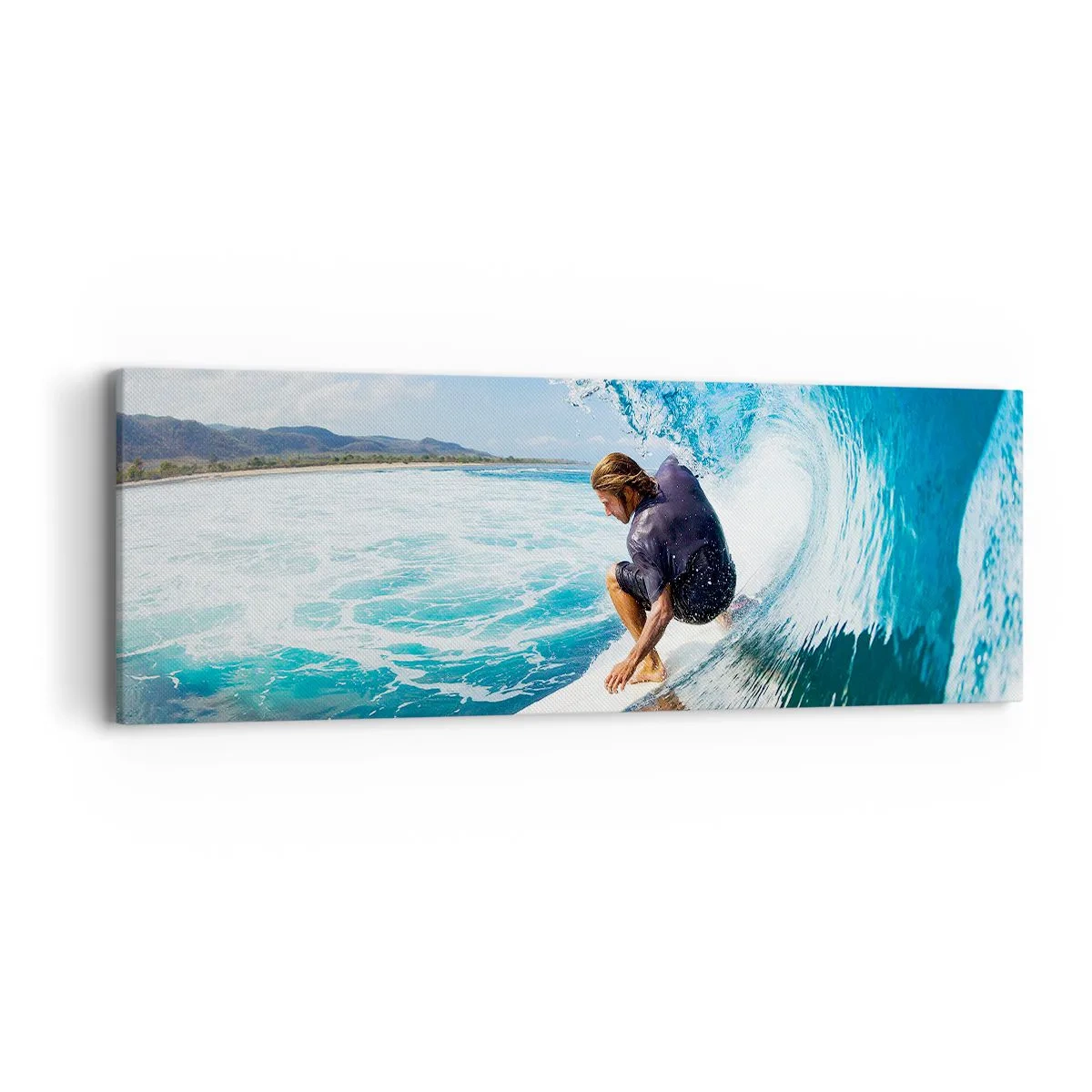 Obraz na płótnie - Tańczący z falami - 90x30 cm