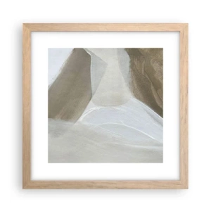 Plakat w ramie jasny dąb - Fala bieli - 30x30 cm