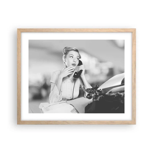 Plakat w ramie jasny dąb - Halo, tu lata 50. - 50x40 cm