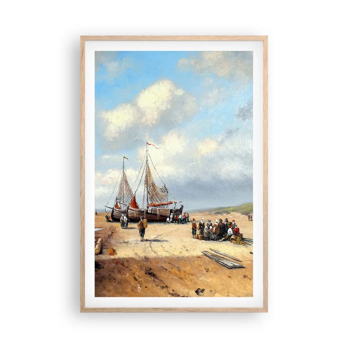 Plakat w ramie jasny dąb - Po udanym połowie - 61x91 cm