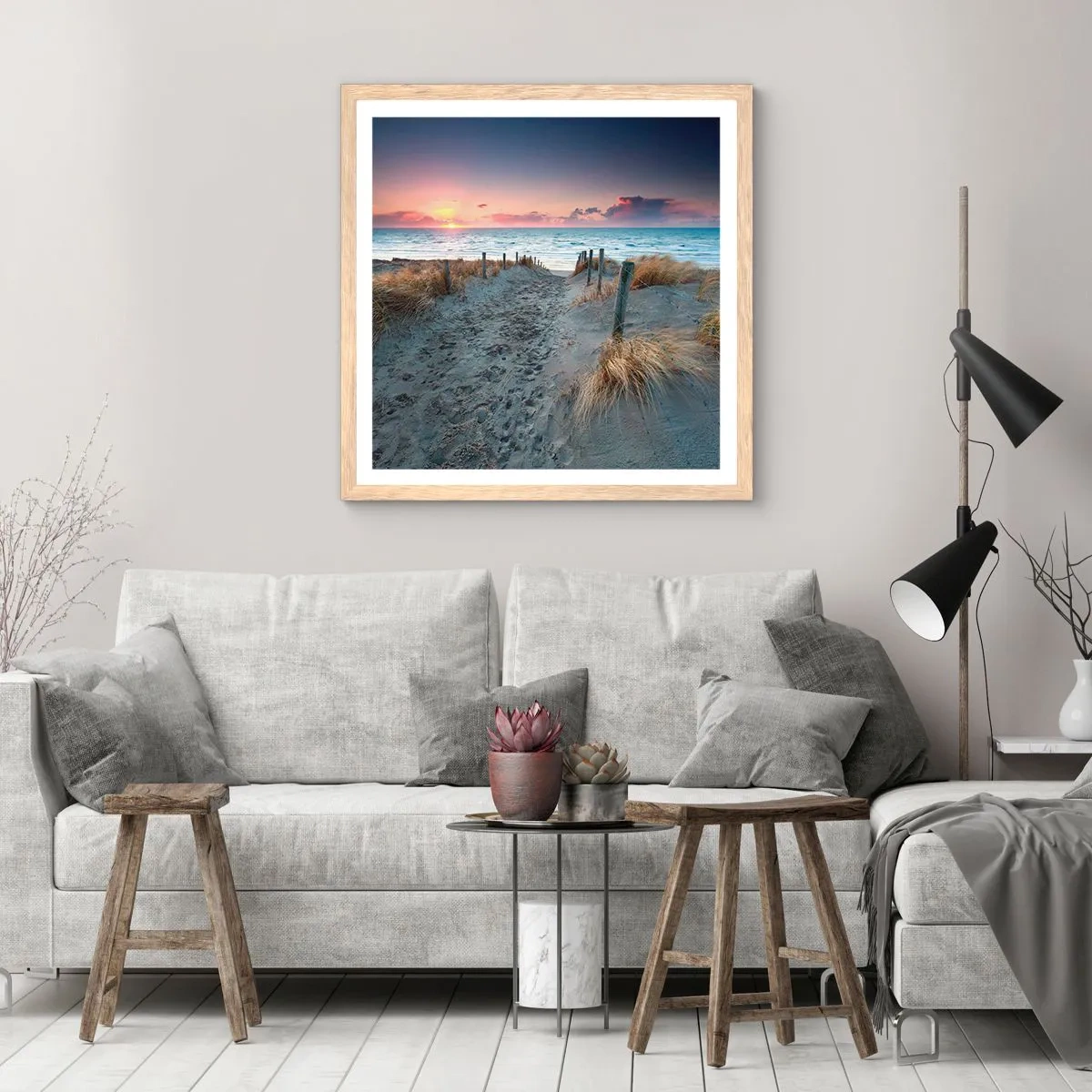 Plakat w ramie jasny dąb - Rozlałeś tęczę blasków promienistą… - 30x30 cm