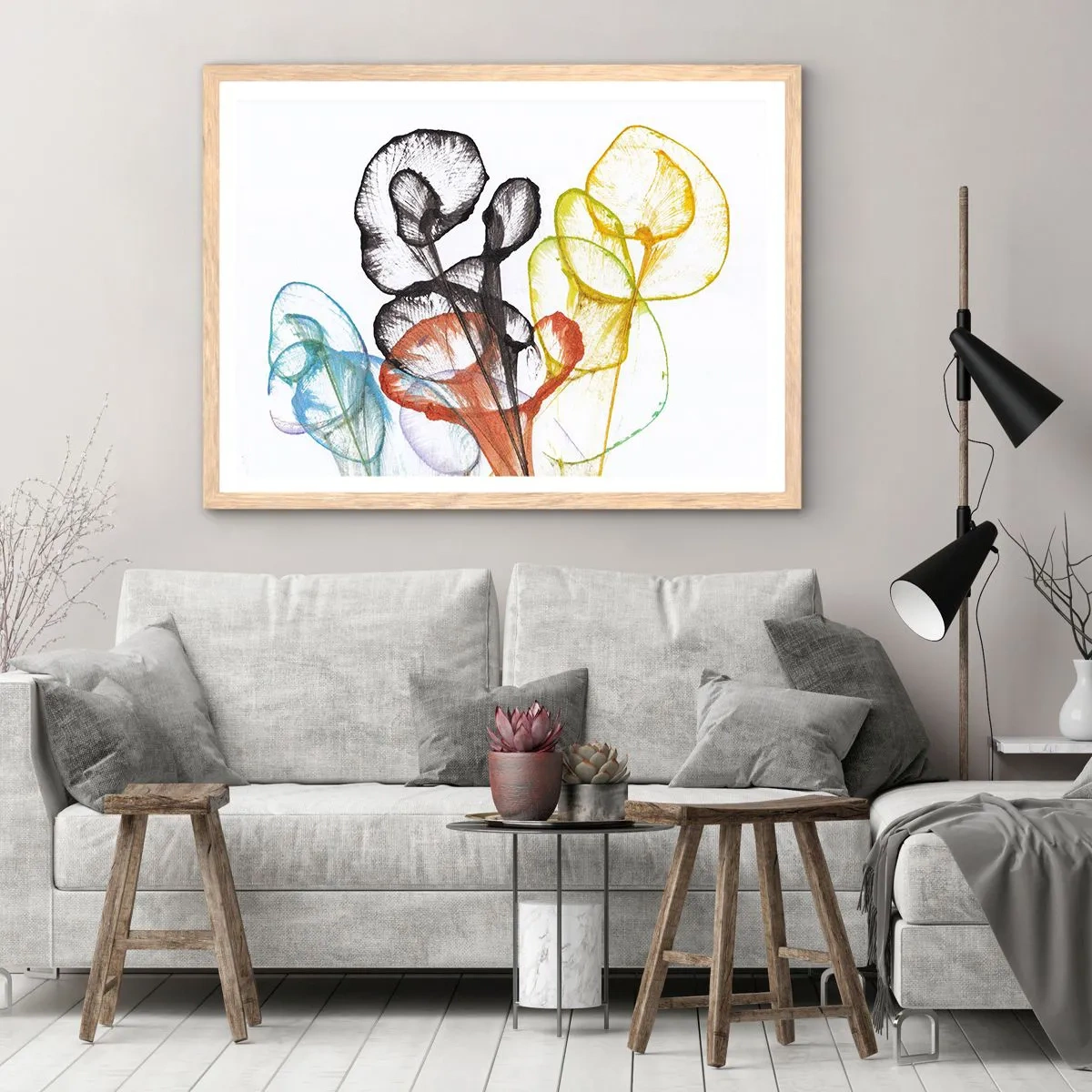 Plakat w ramie jasny dąb - Kwiaty z duszą - 50x40 cm