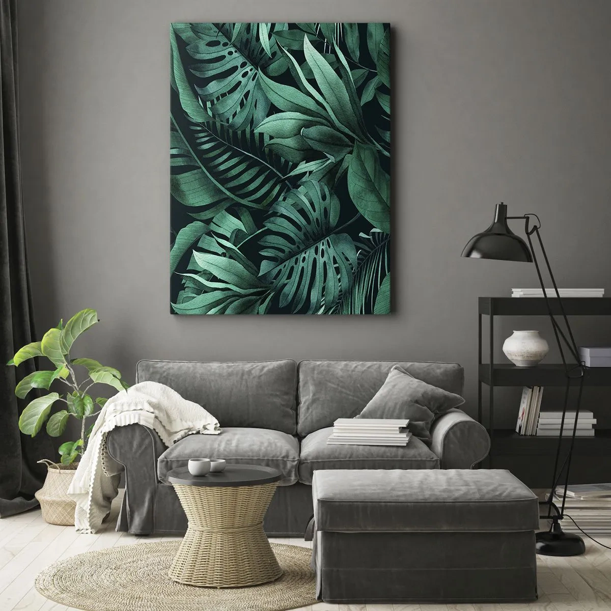 Obraz na płótnie - Głębia tropikalnej zieleni - 55x100 cm
