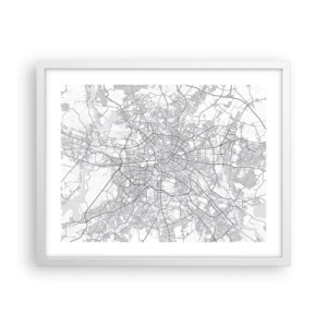 Plakat w białej ramie - Kwiat Berlina - 50x40 cm