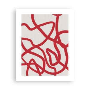 Plakat - Czerwono na białym - 40x50 cm