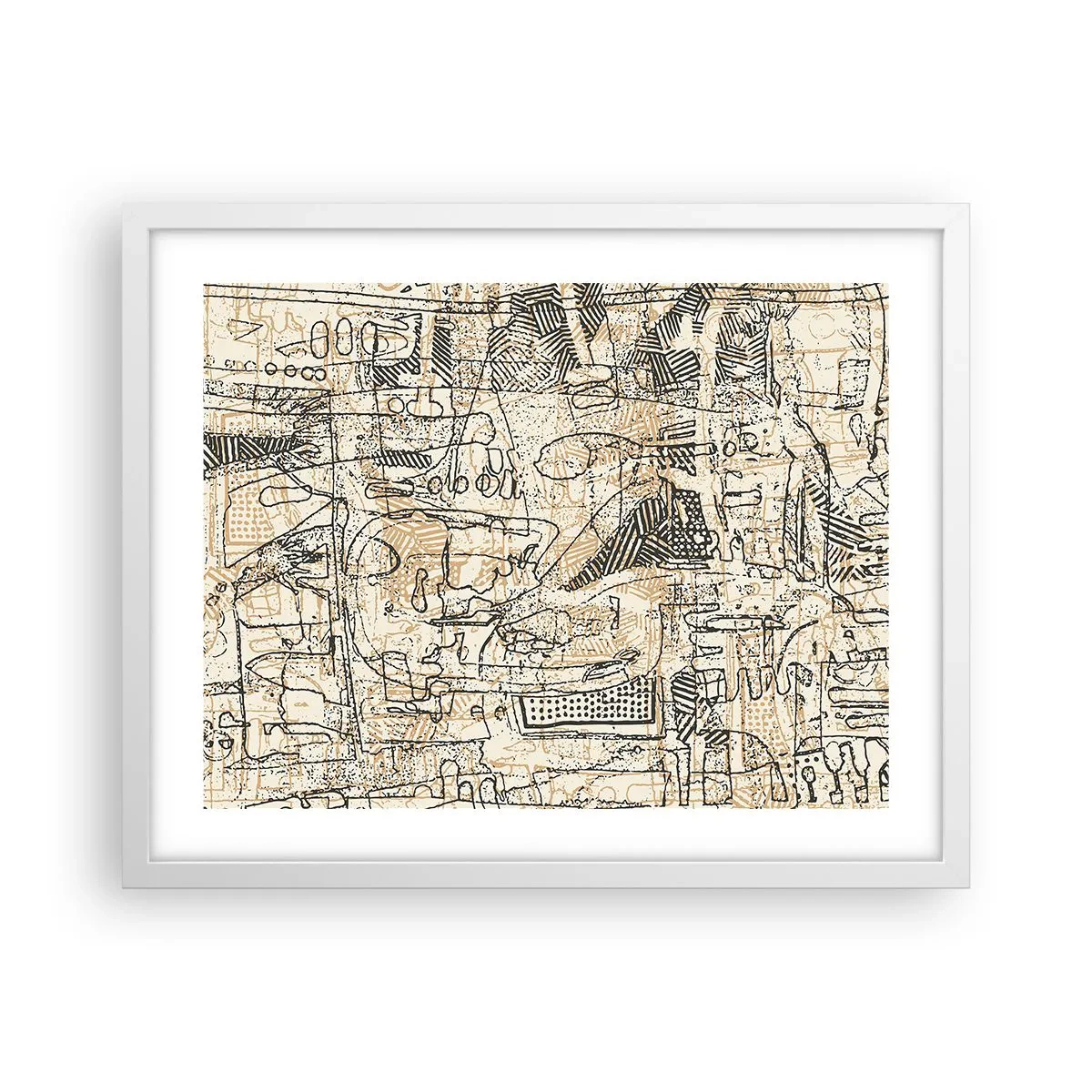 Plakat w białej ramie - Czeka na rozszyfrowanie - 50x40 cm