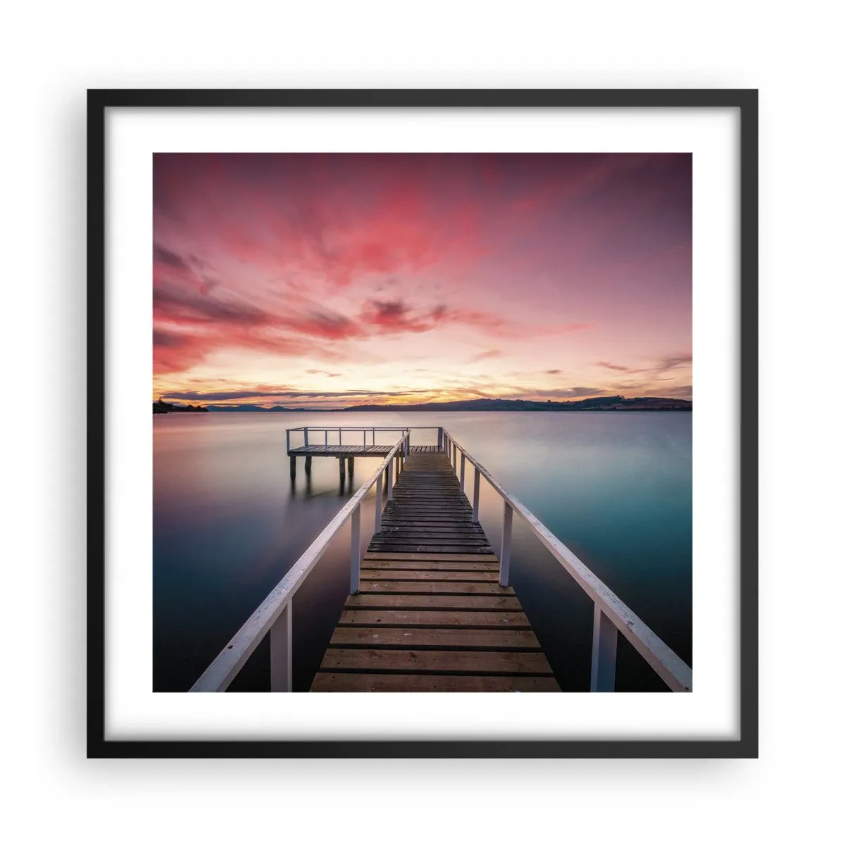 Plakat w czarnej ramie - Łagodny płomień wieczoru - 50x50 cm