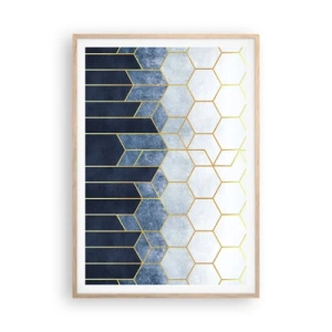 Plakat w ramie jasny dąb - Kompozycja w synkopowym rytmie - 70x100 cm