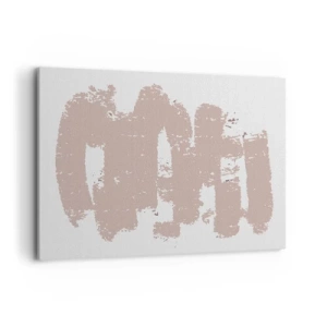 Obraz na płótnie - Łagodne różowe kształty na jasnym tle - 100x70cm - Abstrakcja w łagodnym różu - Nowoczesna dekoracja ścienna do salonu, kuchni i sypialni ARTTOR
