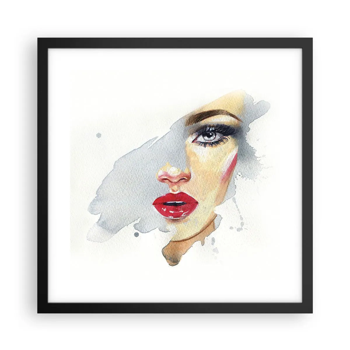 Plakat w czarnej ramie - Odbicie w kropli wody - 40x40 cm