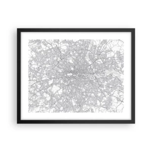 Plakat w czarnej ramie - Mapa londyńskiego labiryntu - 50x40 cm