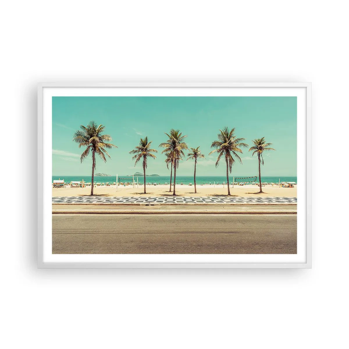 Plakat w białej ramie - Na straży plaży - 91x61 cm