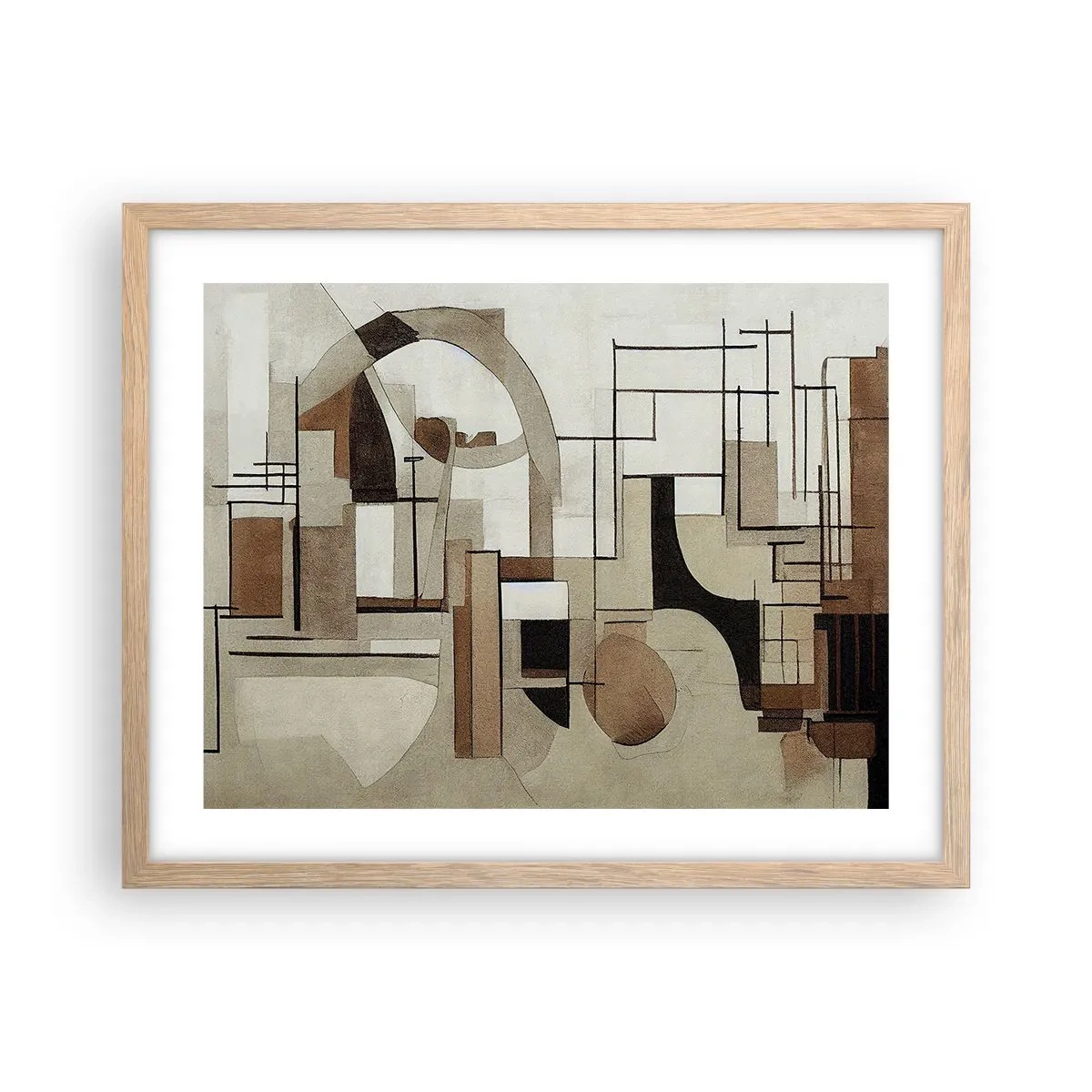 Plakat w ramie jasny dąb - Pejzaż miejski 2.0 - 50x40 cm