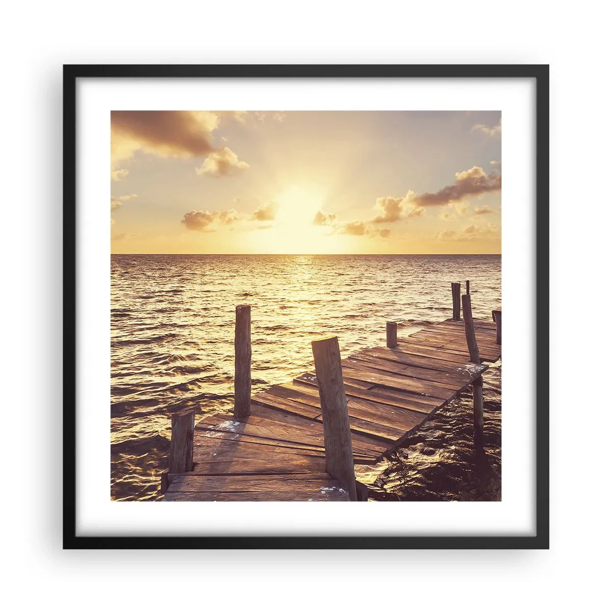 Plakat w czarnej ramie - Złota kraina łagodności - 50x50 cm