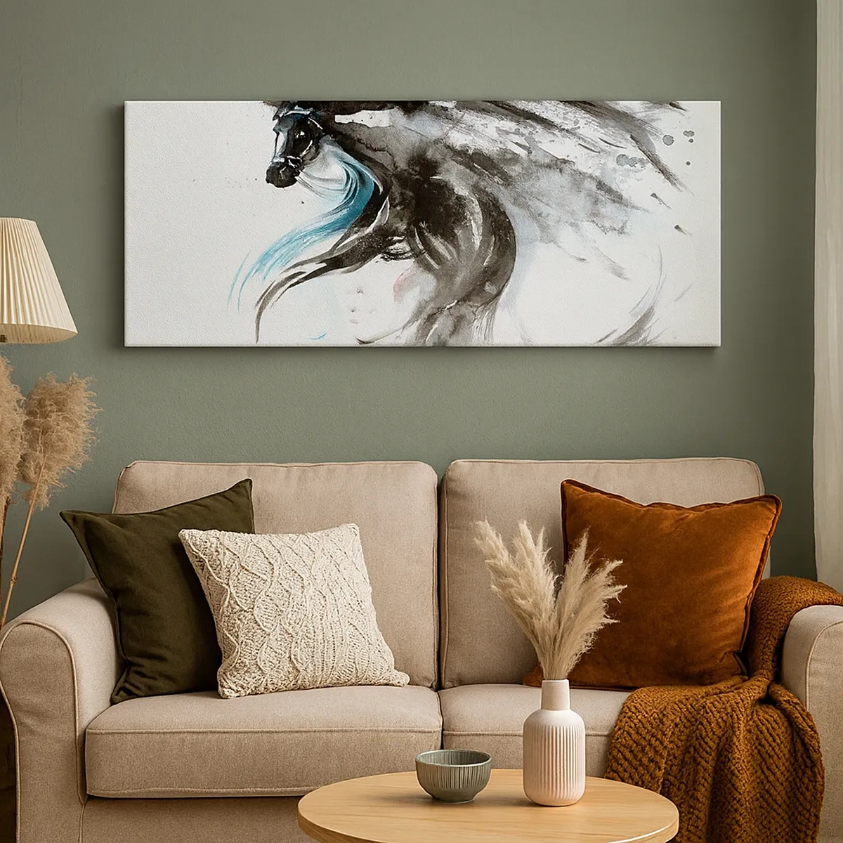 Obraz na płótnie - Galop Czarnego Księcia - 30x30 cm