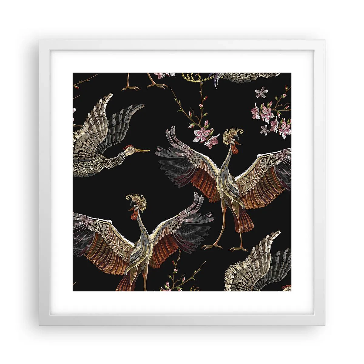 Plakat w białej ramie - Baśniowy ptak - 40x40 cm
