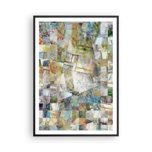 Plakat w czarnej ramie - Geometryczne przetasowanie - 70x100 cm