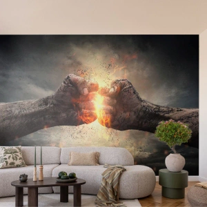 Fototapeta Premium Sand - Stań do walki - Abstrakcja, Zaciśnięta Dłoń, Siła - 300x210 cm