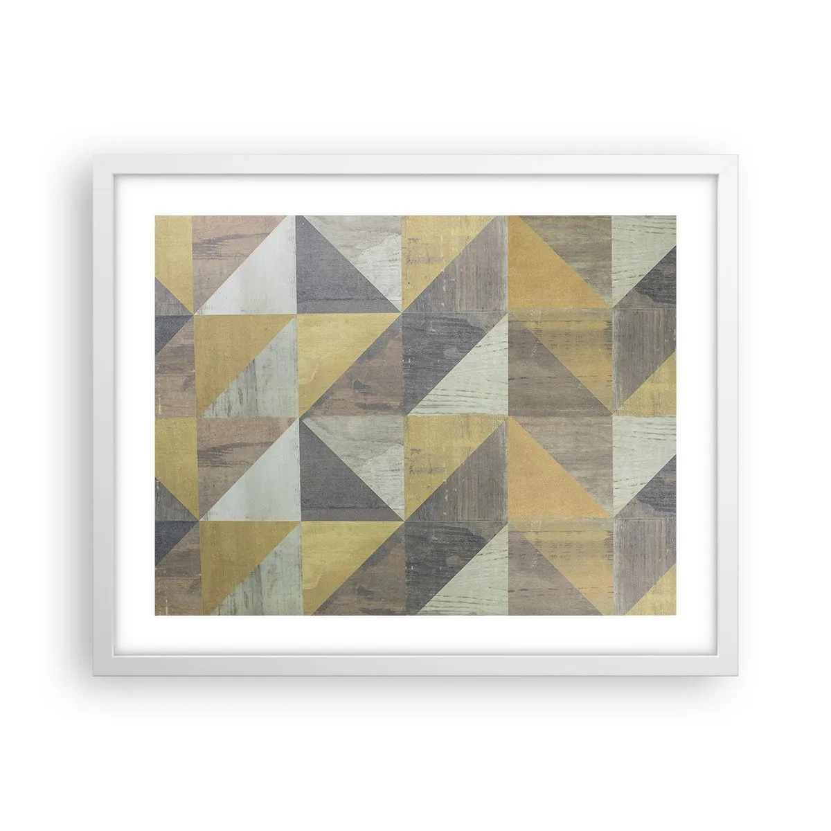 Plakat w białej ramie - Pod kątem trójkąta - 50x40 cm
