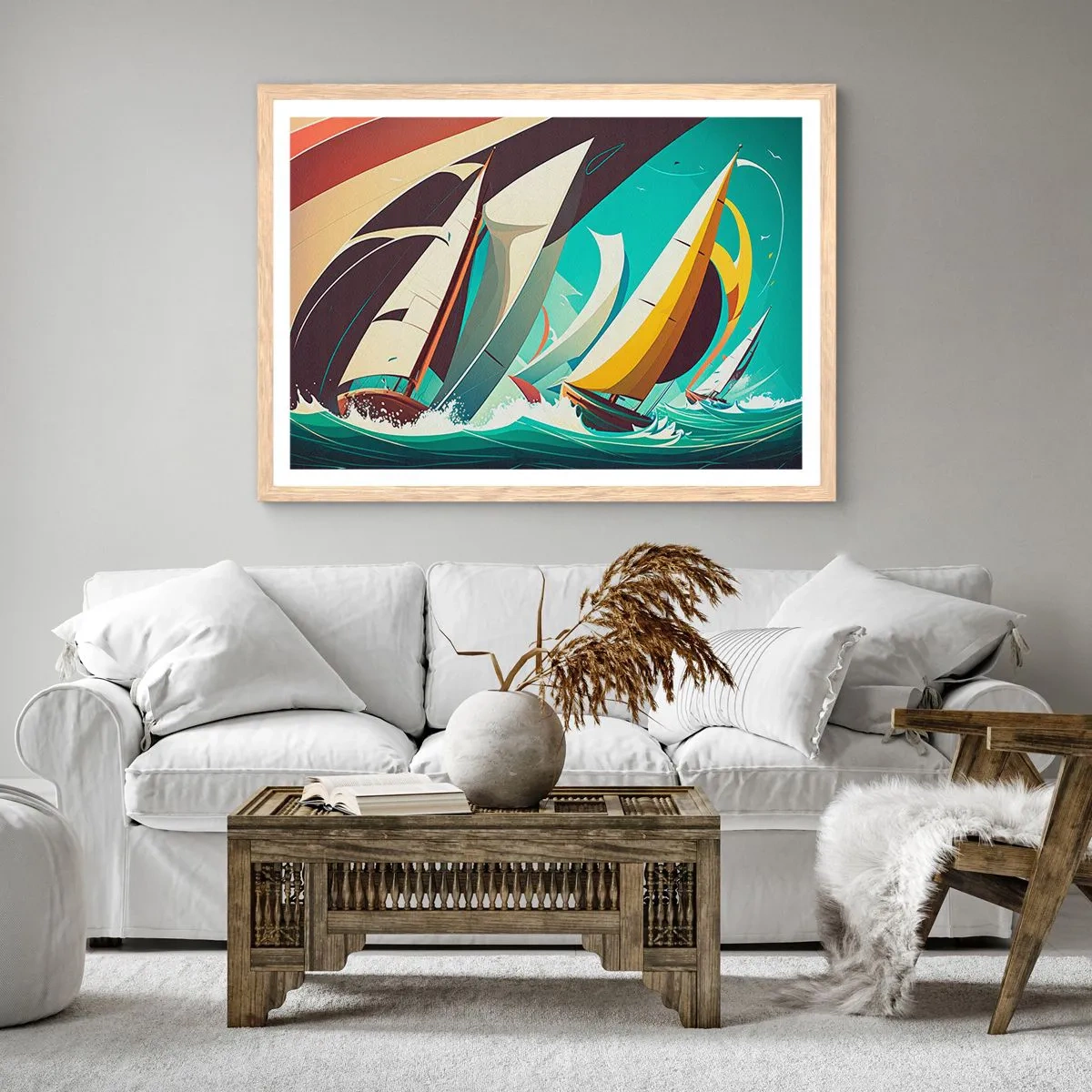 Plakat w ramie jasny dąb - Z żywiołami za pan brat - 40x30 cm