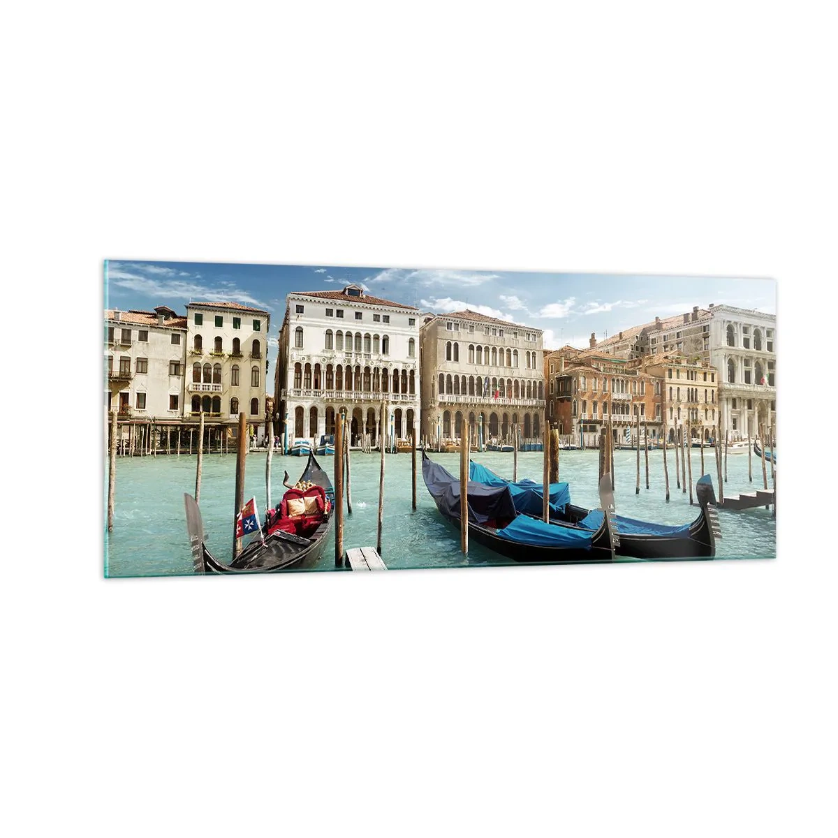 Obraz na szkle - Pałace w błękicie - 100x40 cm