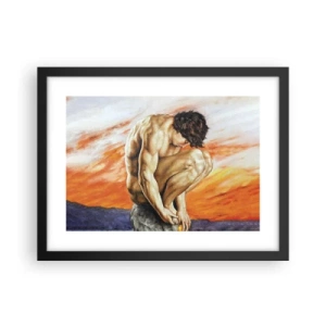 Plakat w czarnej ramie - Zatopiony w sobie - 40x30 cm