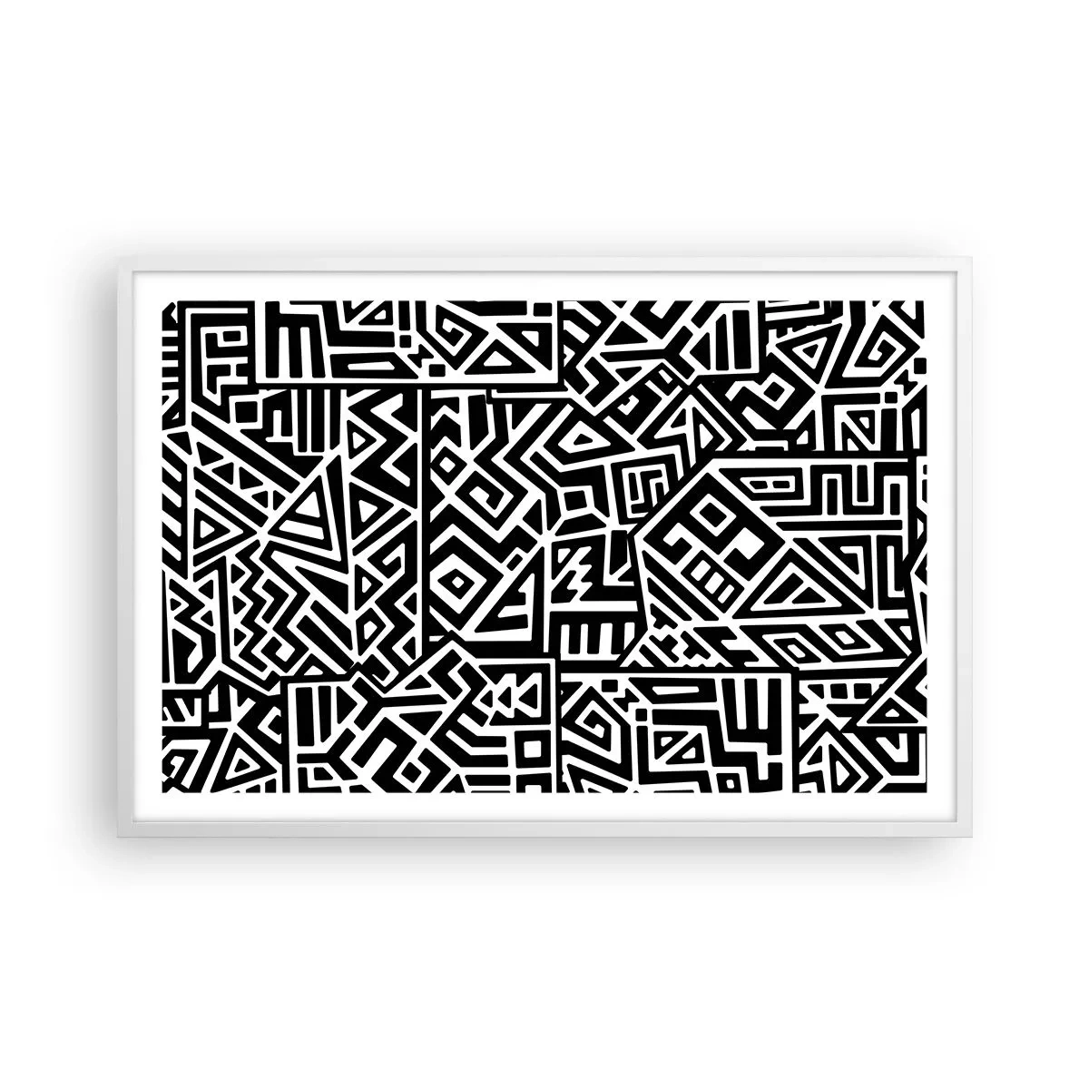 Plakat w białej ramie - Kompozycja prekolumbijska - 91x61 cm