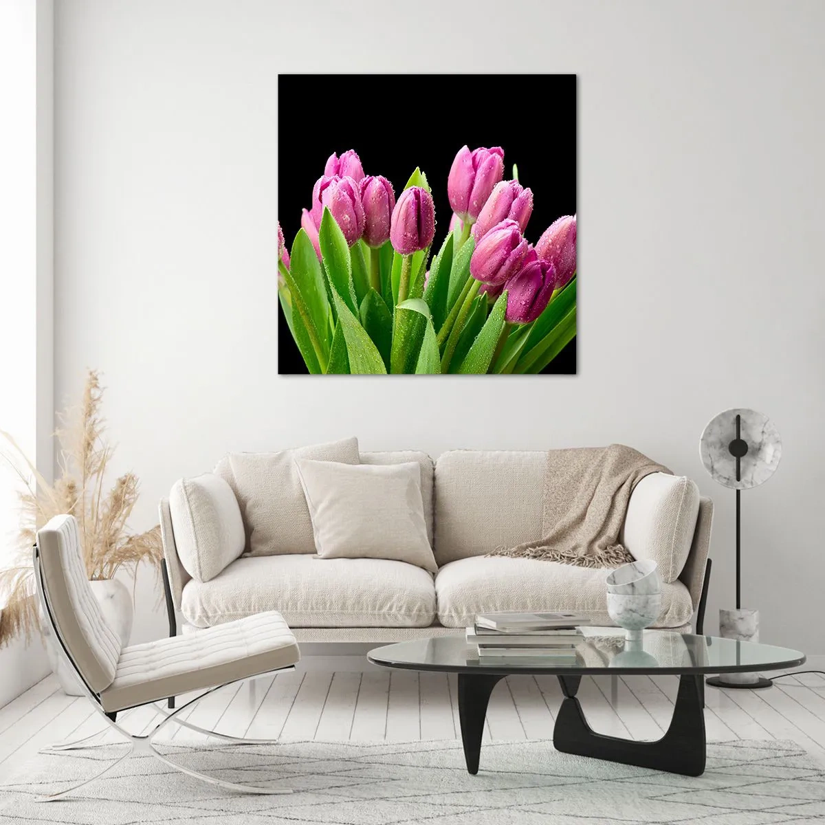 Obraz na szkle - Liliowa radość wiosny - 60x60 cm