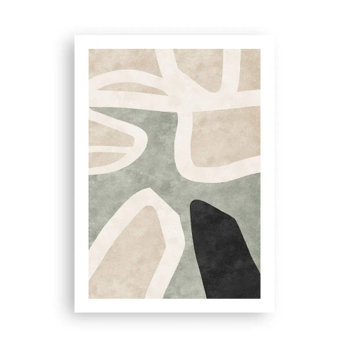 Plakat - Abstrakcyjna harmonia barw - 50x70cm - Kompozycja z motywem czerni - Nowoczesna dekoracja ścienna do salonu, kuchni i sypialni ARTTOR