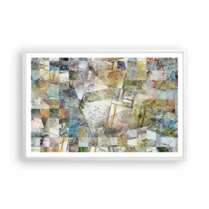 Plakat w białej ramie - Geometryczne przetasowanie - 91x61 cm