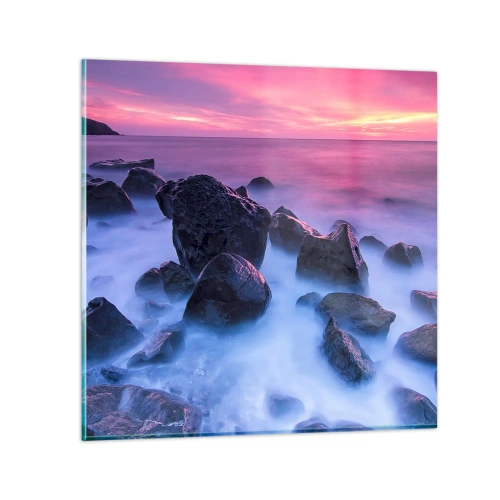 Obraz na szkle - Narodziny w blasku i mgle - 70x70 cm