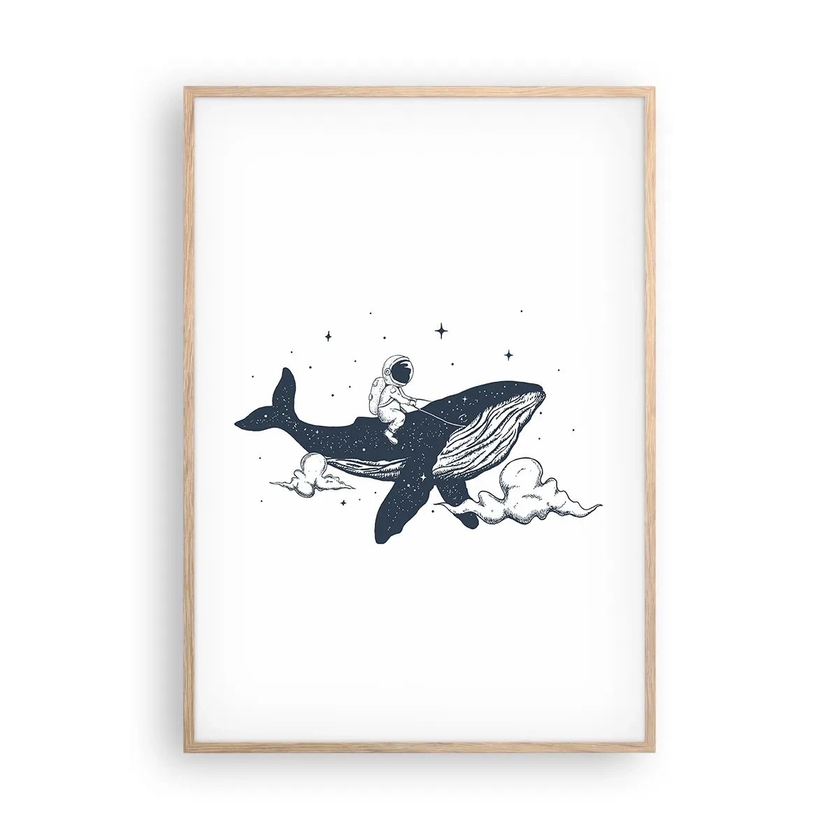 Plakat w ramie jasny dąb - Kosmiczna przygoda - 70x100 cm