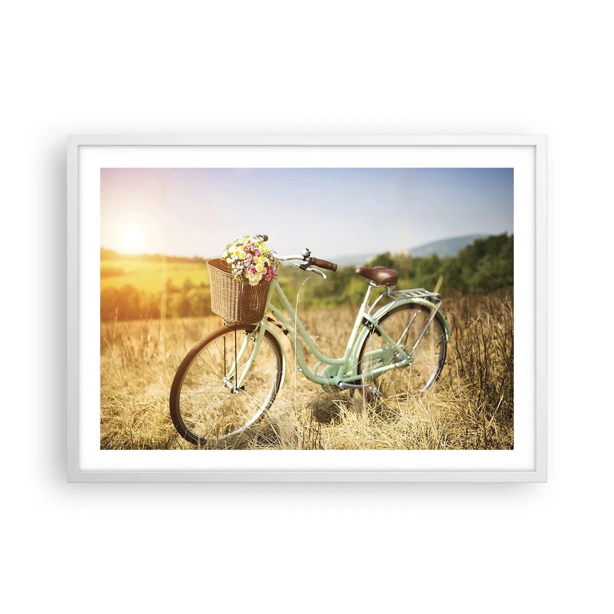 Plakat w białej ramie - Zostanę tu chwilę - 70x50 cm